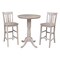 International Concepts Round 30 in Rd Pedestal Bar Ht Table, 2 San Remo Bar Ht Stools, Gray Taupe, 30 in W, 30 in L, Wood K09-30RT-6B-2-S103-2 - alternate 1